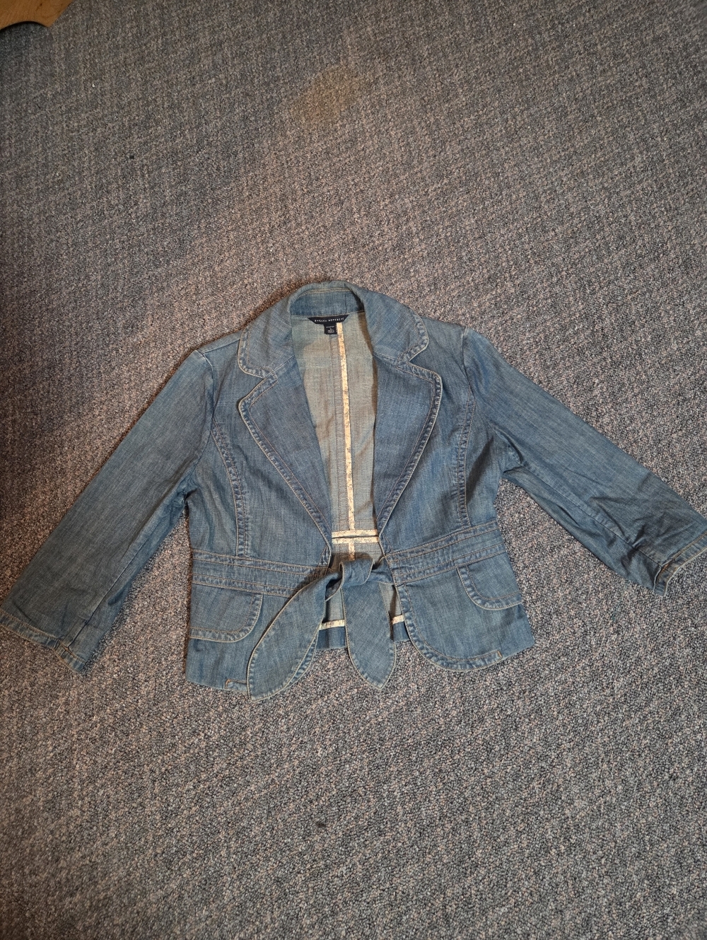 Banana Republic Light Blue Denim Tie-Waist Blazer